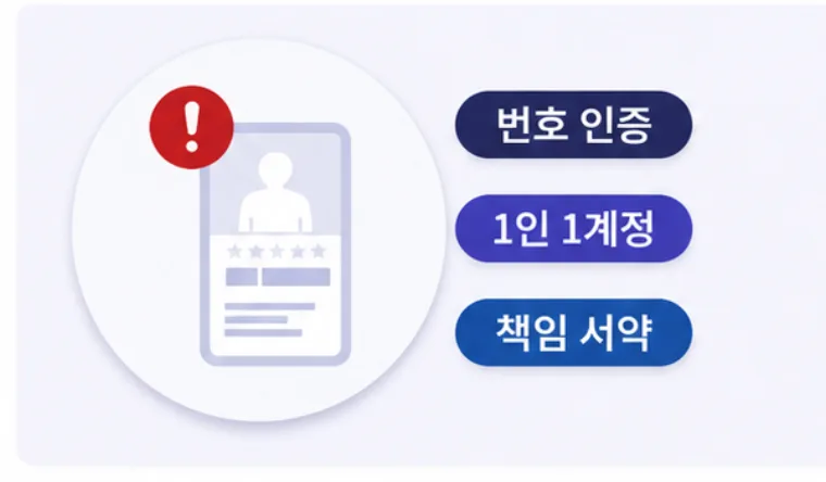 본인 인증 및 서약 시스템 일러스트