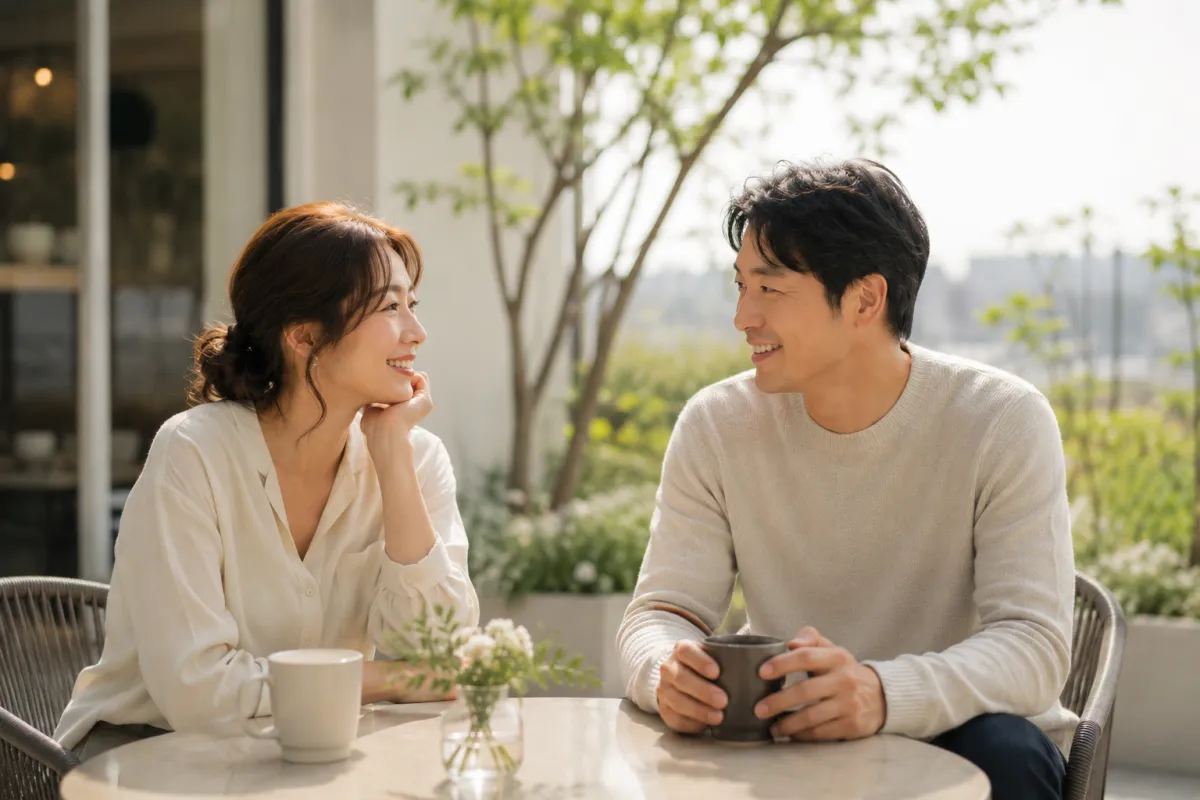따뜻하게 대화하는 커플